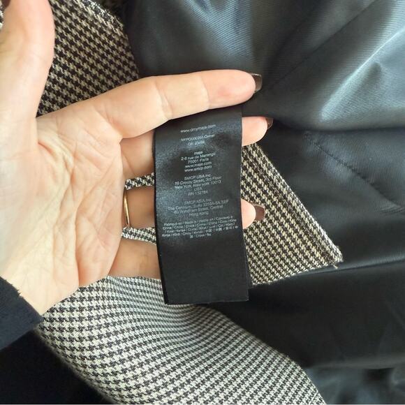 Maje Goldi Houndstooth Check Double Breasted Jacket Size 36 - Picture 4 of 5